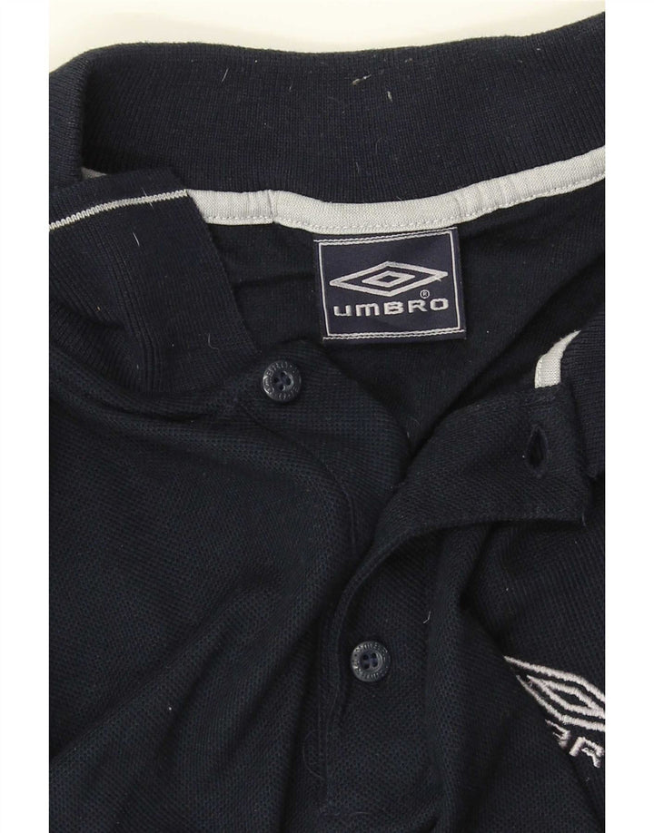 Umbro Herre Polo Shirt Large Navy Blue Polyester