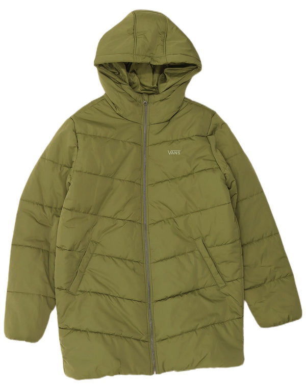 Vans Dame Hætte Polstret Frakke UK 16 Large Green