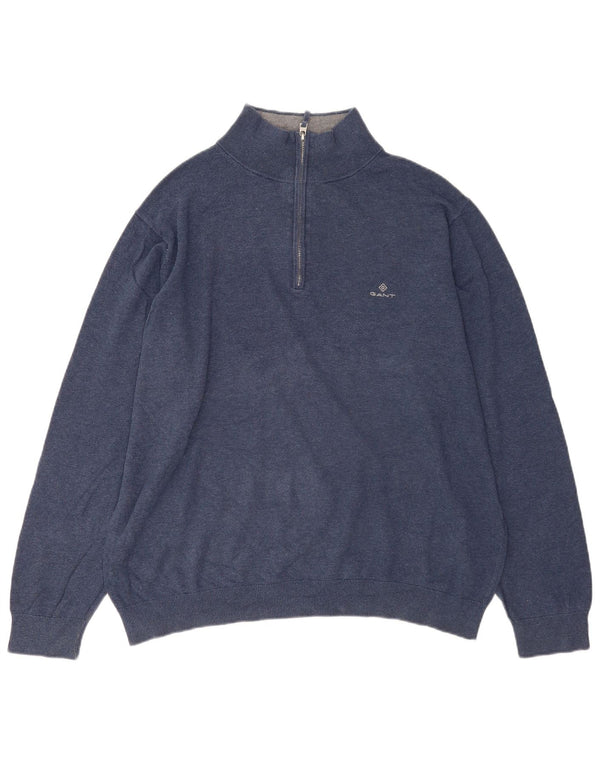 Gant herre lynlås-hals sweater 2XL marineblå bomuld