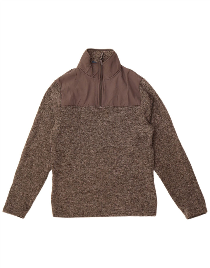 Mountain Warehouse Herre Zip Neck Sweatshirt Jumper Small Grå Flecked