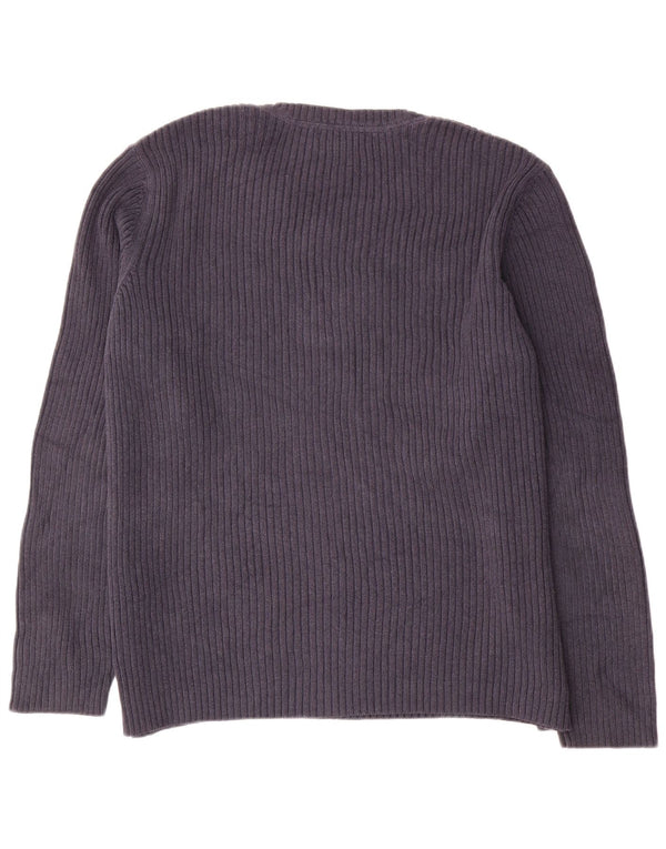Eddie Bauer Herre høj V-hals sweater XL marineblå bomuld
