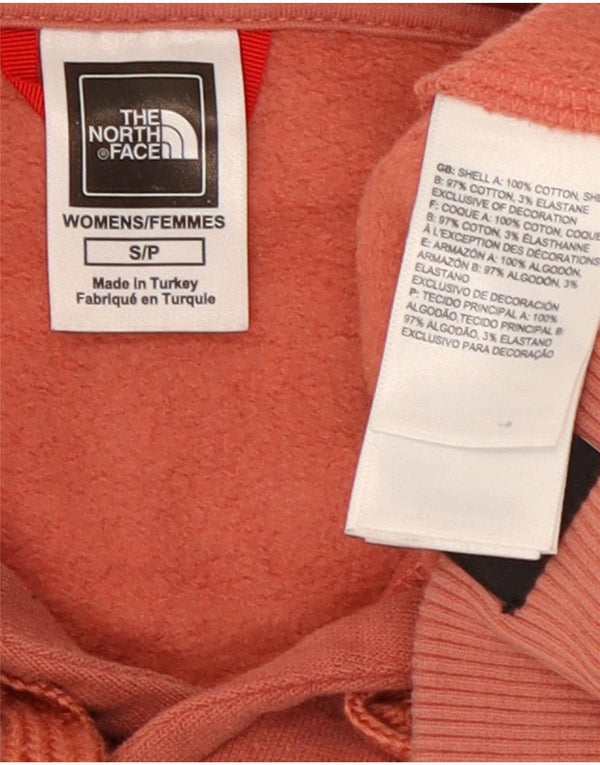 The North Face Womens Crop Oversized Hoodie Jumper UK 10 Small Pink Bomuld