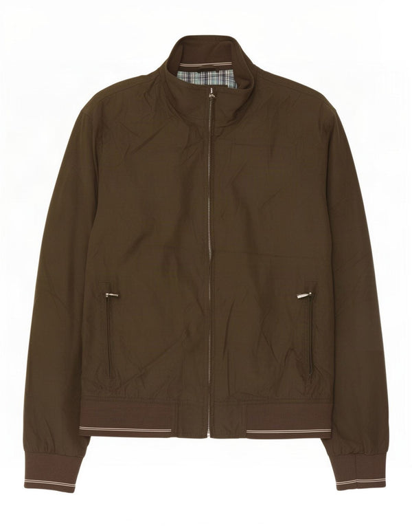 Marks & Spencer Herre Regular Fit Bomber Jacket UK 38 Medium Khaki Polyester