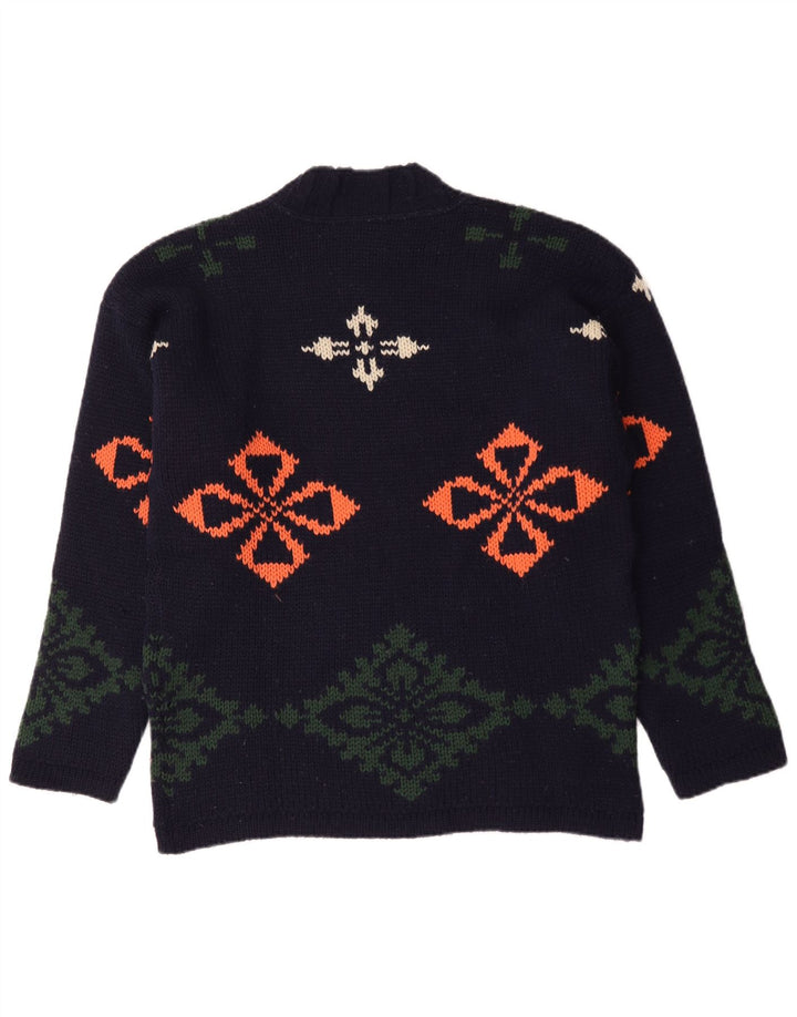 Foxhound Herre Turtle Neck Jumper Sweater Large Navy Blue Floral