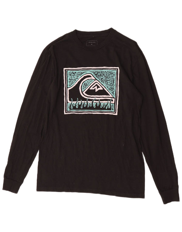 Quiksilver Herre Regular Fit grafisk T-shirt Langærmet medium sort bomuld