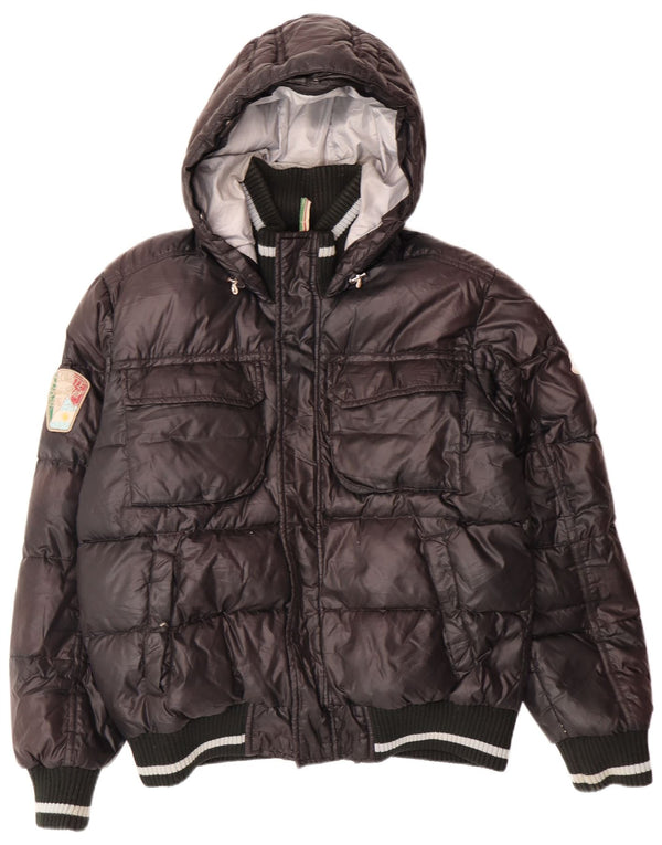 DOLOMITE Herre grafisk hættepolstret jakke UK 38 Medium Sort Polyester