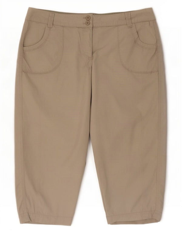 Marks & Spencer Bermuda-shorts til kvinder UK 20 2XL W40 Beige Bomuld