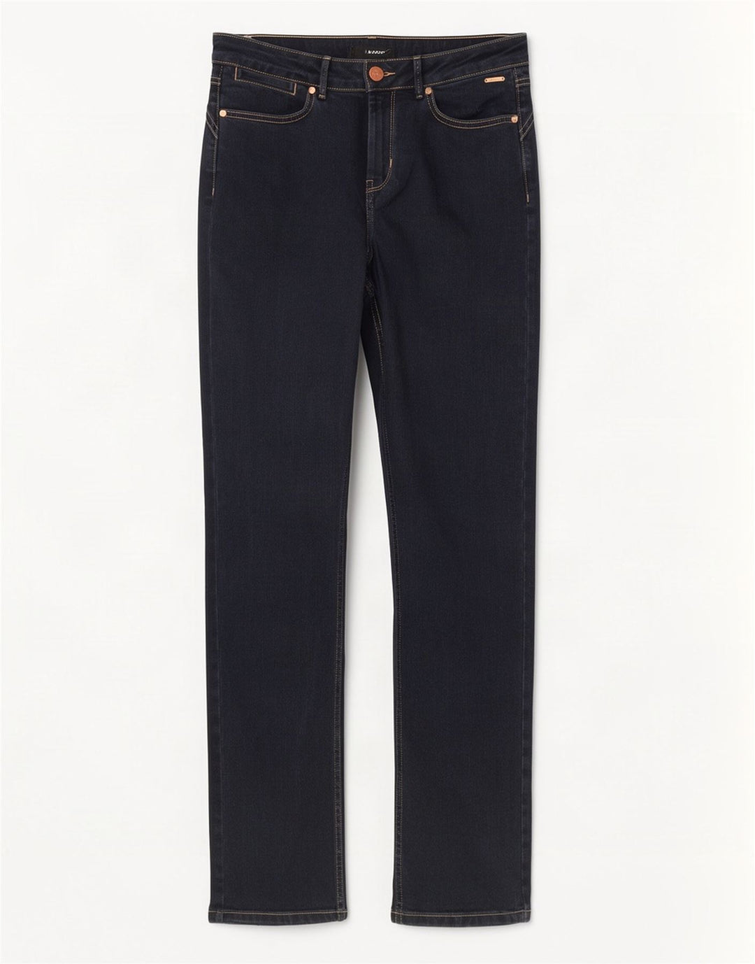 Marks & Spencer Dame Straight Jeans UK 12 Medium W30 L31 Marineblå Bomuld