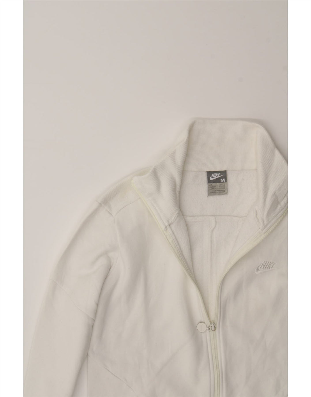 NIKE Womens Tracksuit Top Jacket UK 10/12 Medium White Cotton Vintage Nike and Second-Hand Nike from Messina Hembry 