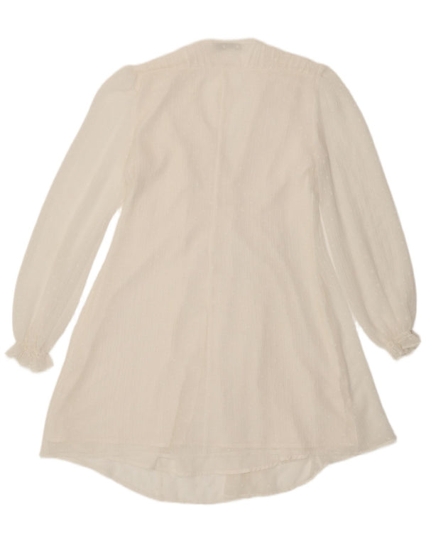 Zara Dame Langærmet Empire Dress UK 10 Small White