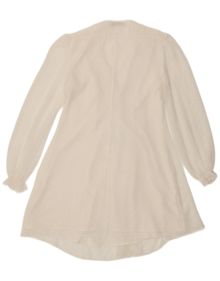 Zara Dame Langærmet Empire Dress UK 10 Small White