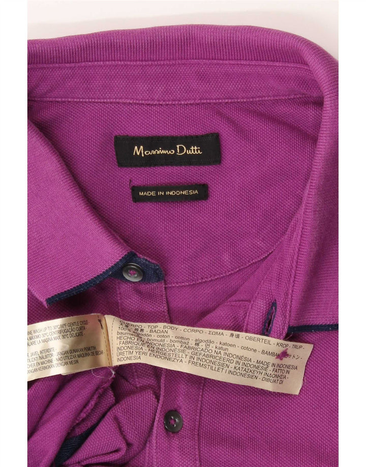 Massimo Dutti Herre Polo Shirt XL Lilla Bomuld
