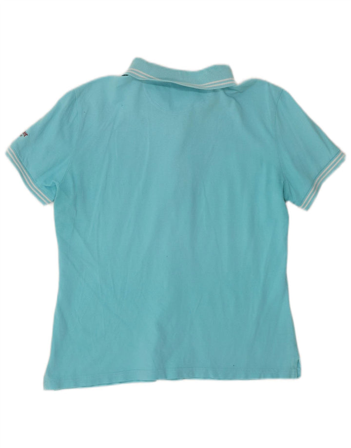 Murphy & Nye Dame Polo Shirt UK 12 Mellem blå stribet bomuld