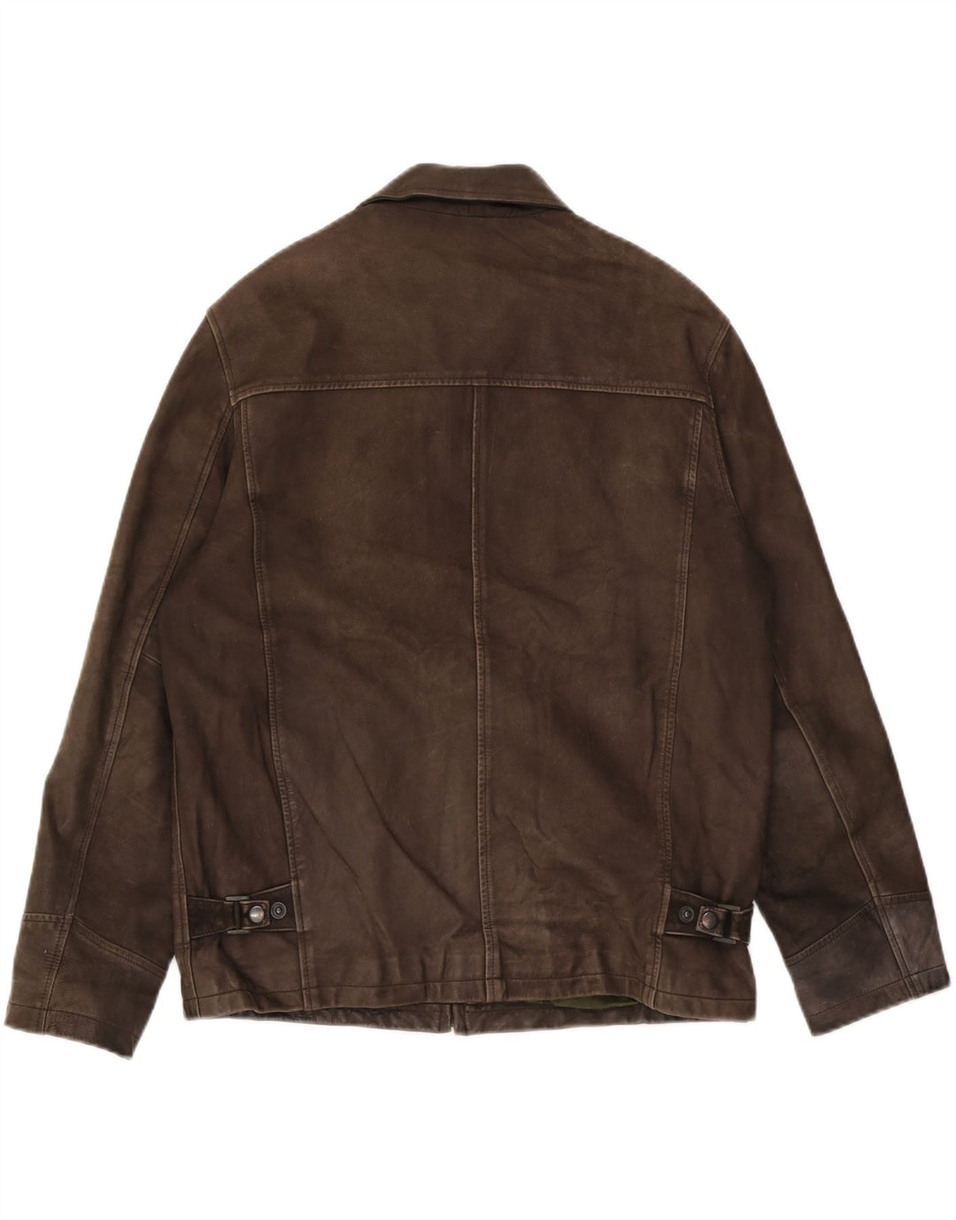 Zara Herre Læderjakke UK 38 Medium Brun Læder