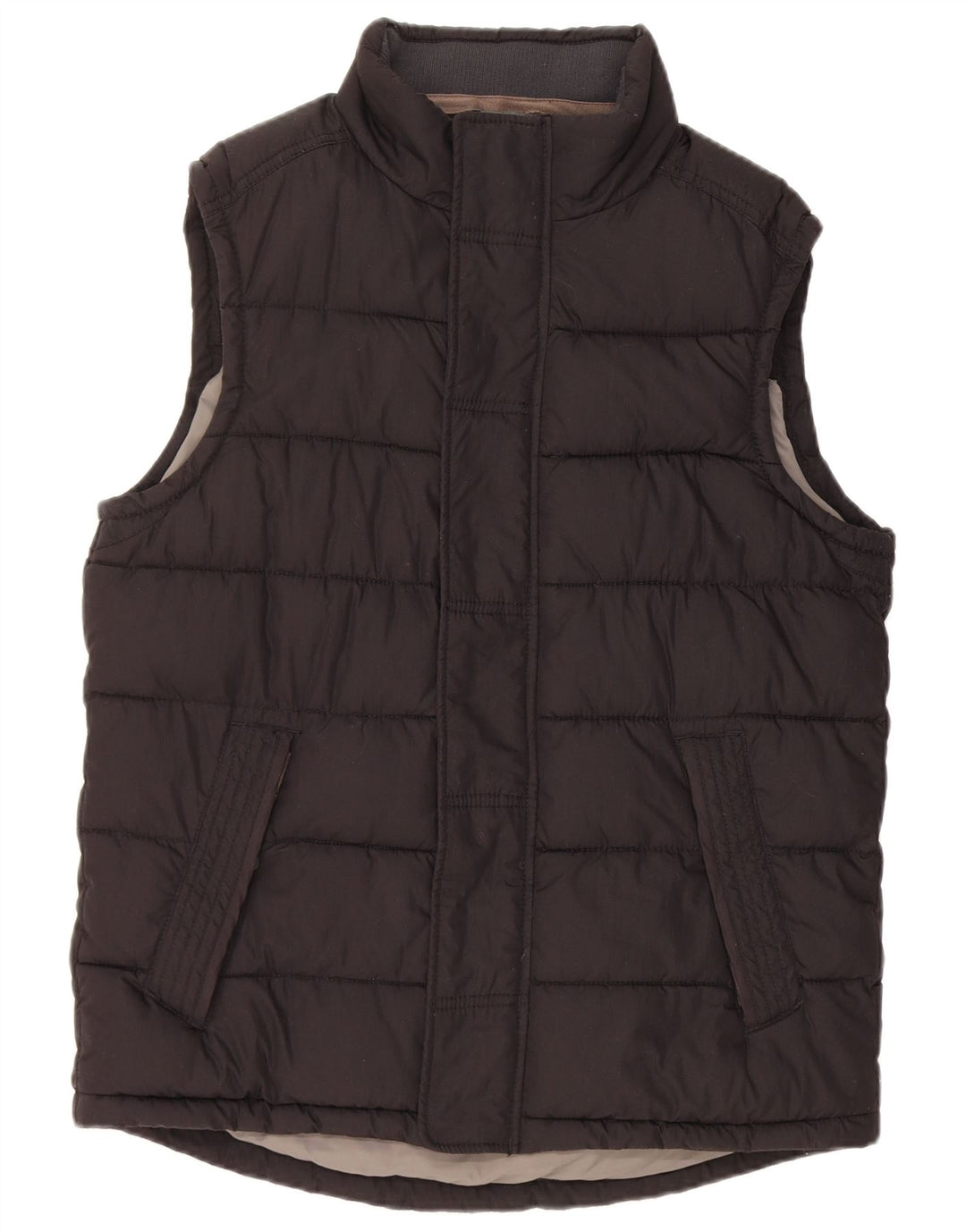 FAT FACE Herre Polstret Gilet UK 38 Medium Sort Bomuld