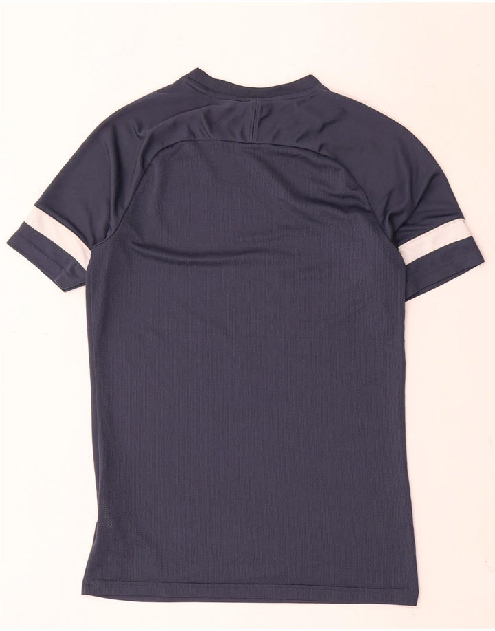 Nike Herre Dri Fit T-shirt Top Lille marineblå Colourblock Polyester