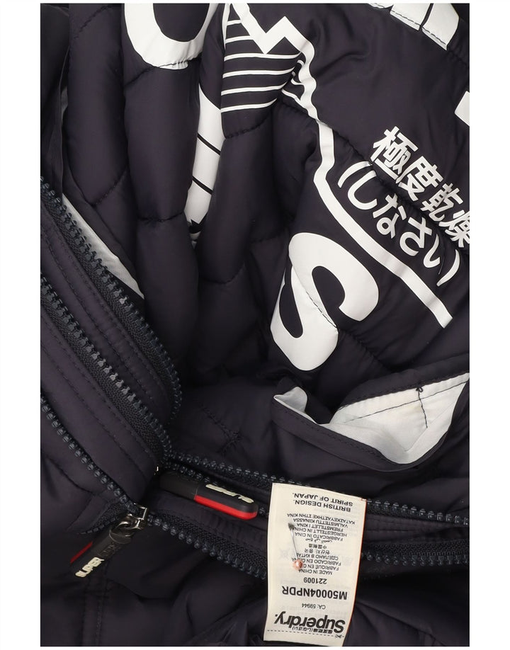 Superdry Polstret jakke til mænd UK 36 Lille marineblå polyester