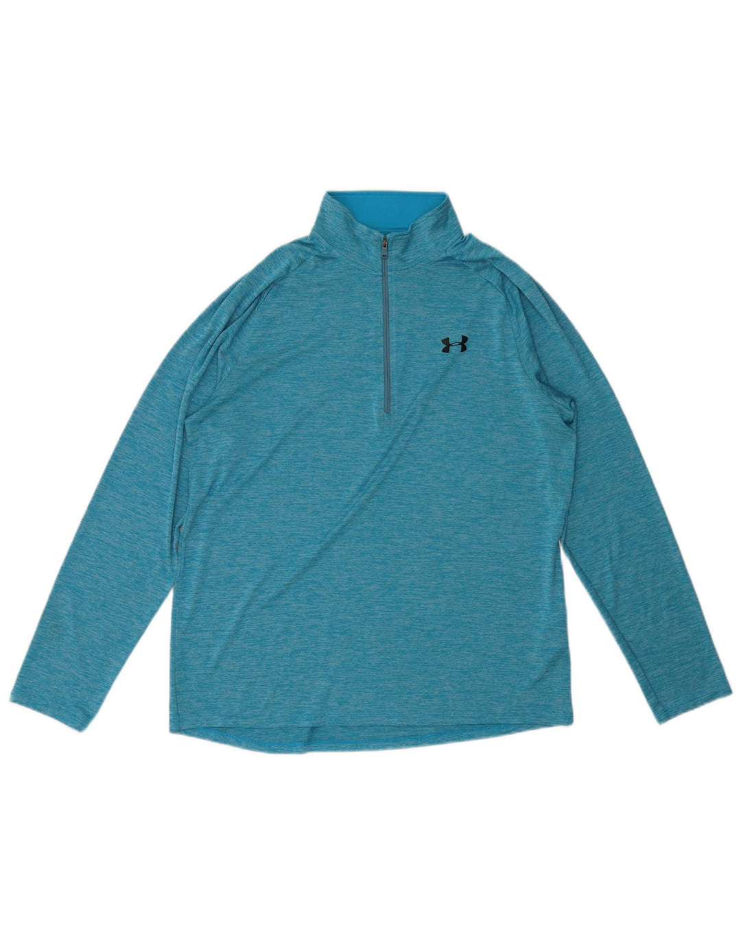 Under Armour Herre Zip Neck Top Langærmet Large Blue Flecked Polyester
