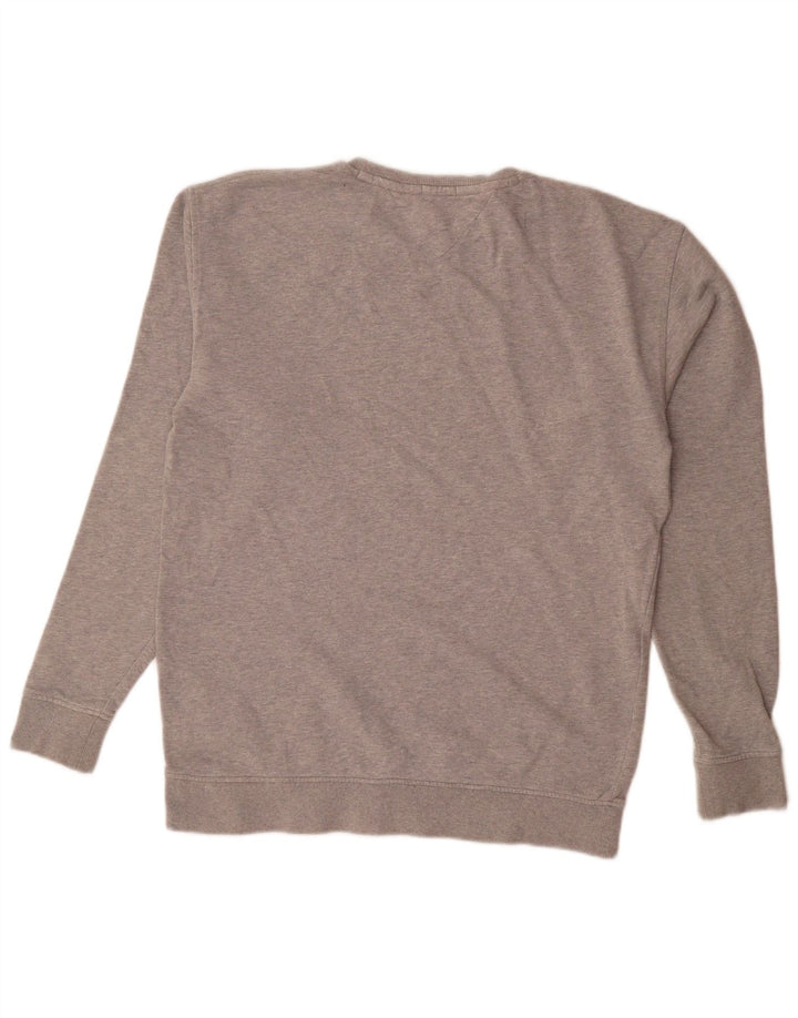 Tommy Hilfiger Herre Relaxed Fit Sweatshirt Jumper Small Grå Flecked Bomuld