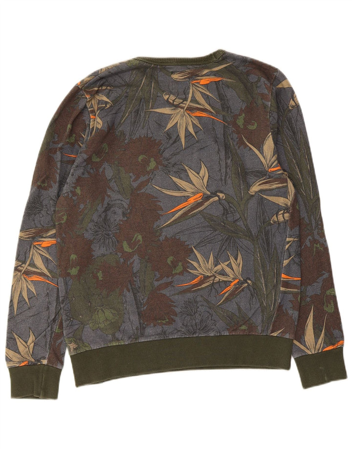 Element Dame Sweatshirt Jumper UK 10 Small Multicolored Floral Bomuld
