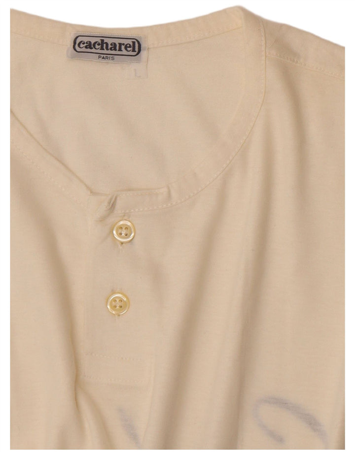 Cacharel Herre Grafisk T-Shirt Top Stor Hvid