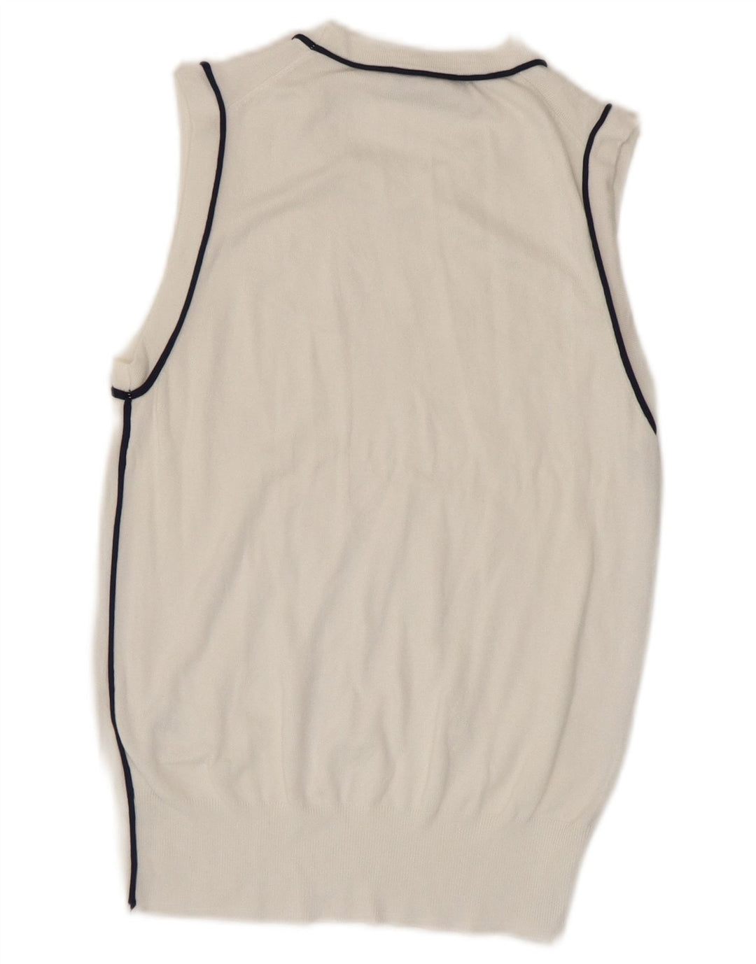 Zara Dame Vest Tank Top UK 10 Lille hvid stribet viskose