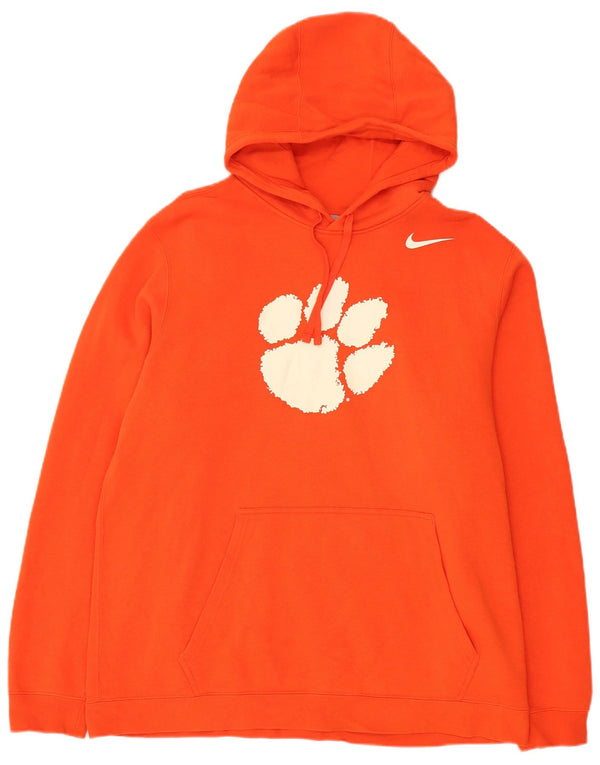 Nike Herre Clemson Tigers Grafisk Hoodie Jumper XL Orange Bomuld