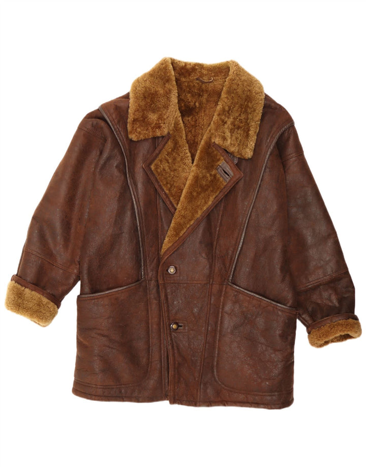 Vinci Herre Shearling Jacket UK 40 Large Brown Shearling