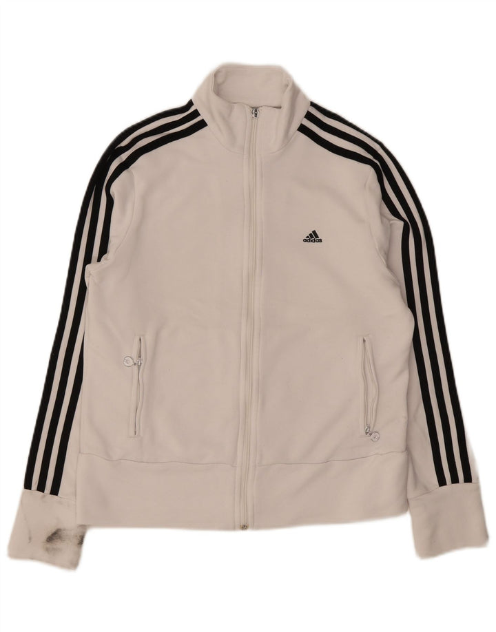 Adidas træningsdragt topjakke til kvinder UK 16 Stor hvid polyester