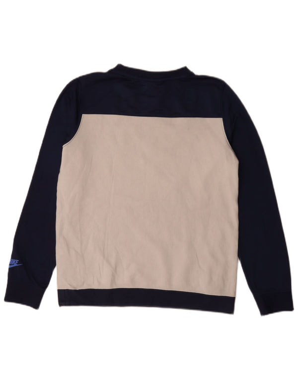Nike drenge grafisk sweatshirt jumper 13-14 år XL marineblå farveblok