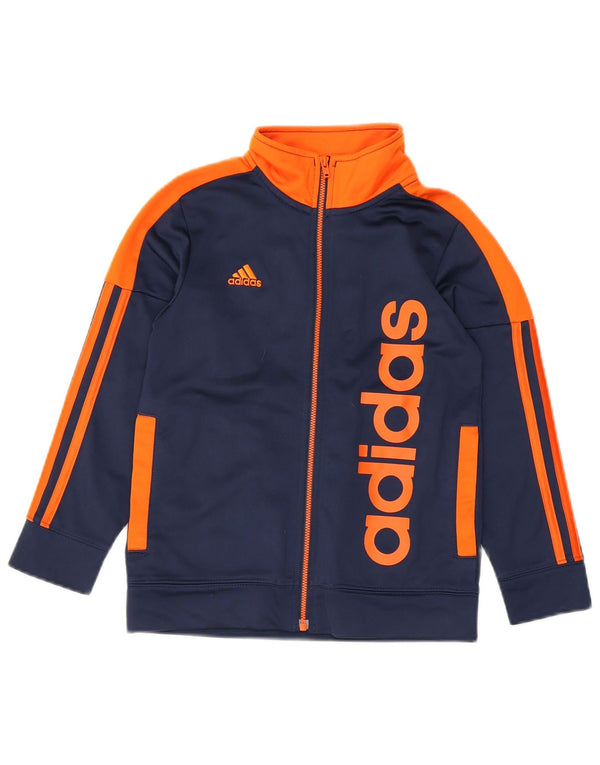 Adidas drenge grafisk træningsdragt topjakke 6-7 år marineblå farveblok