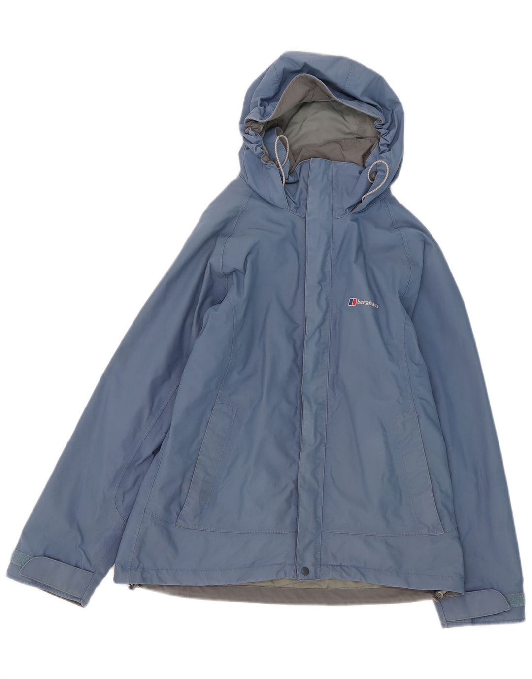 Berghaus Regnjakke med hætte til kvinder UK 12 Medium Blue Nylon