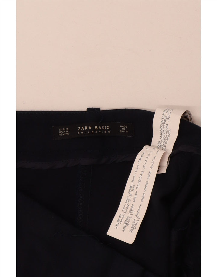 Zara Chino-shorts til kvinder Medium W28 Marineblå bomuld