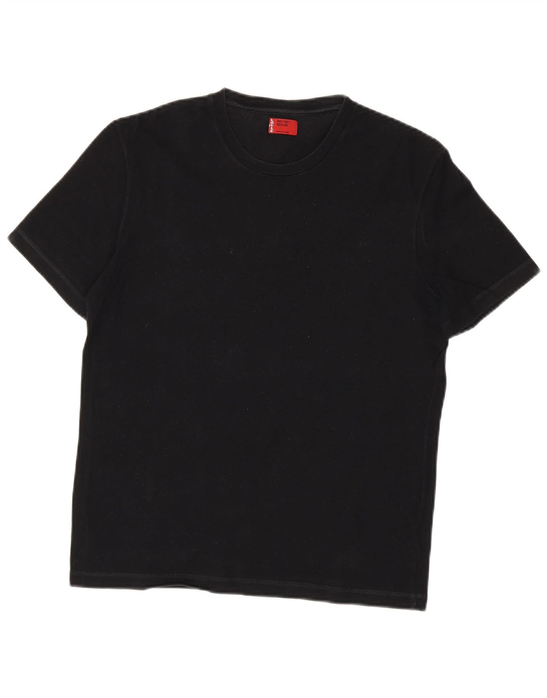 LEVI'S Dame T-Shirt Top UK 12 Medium Sort Bomuld