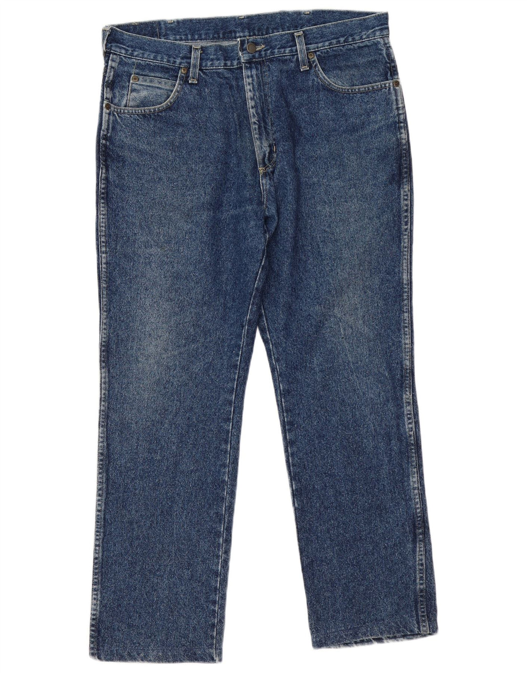 Wrangler Herre Regular Fit Straight Jeans W36 L30 Blå Bomuld