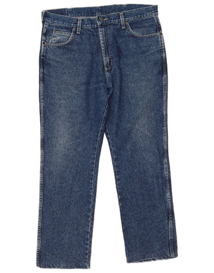 Wrangler Herre Regular Fit Straight Jeans W36 L30 Blå Bomuld