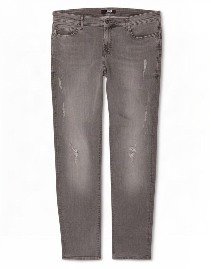 Liu Jo Mens Distressed Regular Fit Slim Jeans W36 L34 Grå