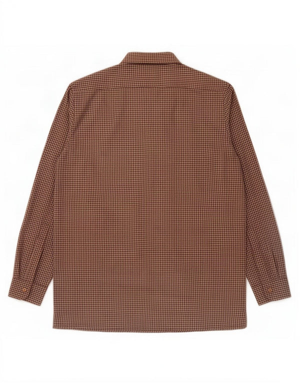 Gleneske Herre Flanelskjorte Størrelse 39 15 1/2 Medium Beige Houndstooth
