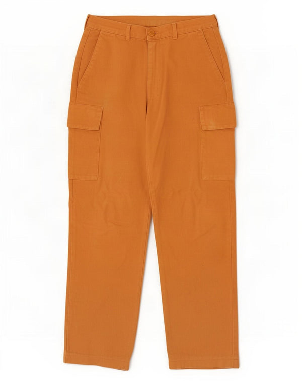 Benetton Herre Straight Cargo Bukser IT 48 Medium W30 L30 Orange Bomuld