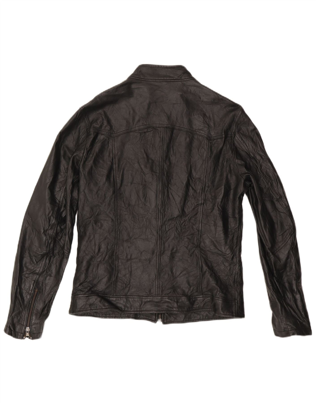 Vintage Herre Læderjakke UK 38 Medium Sort Læder