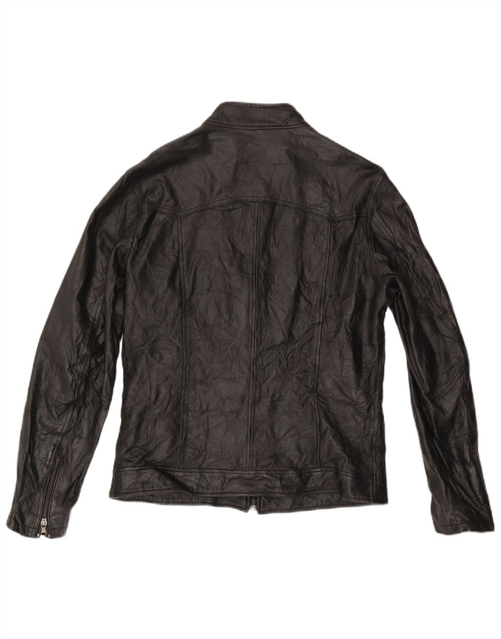 Vintage Herre Læderjakke UK 38 Medium Sort Læder