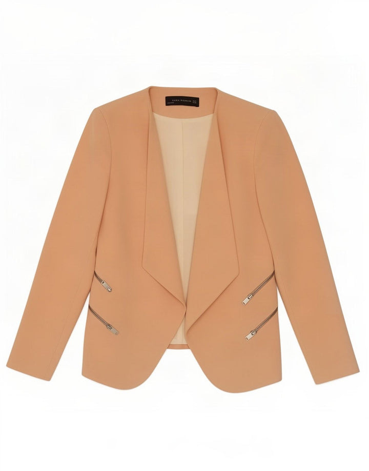 Zara Womens Open Blazer Jacket UK 14 Medium Pink Polyester