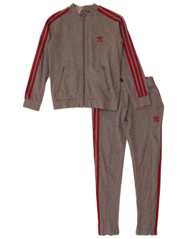 Adidas piger grafisk hel træningsdragt 9-10 år grå bomuld