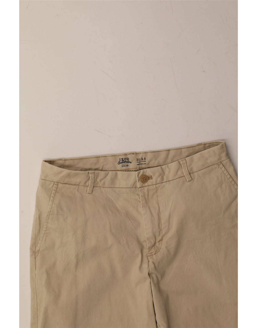 IZOD Mens Stretch Chino Shorts W30 Medium  Beige Cotton Vintage Izod and Second-Hand Izod from Messina Hembry 