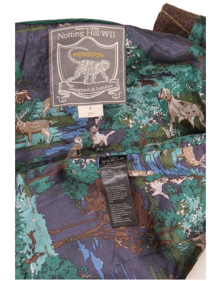 Monsoon Boys vest 5-6 år brun ternet uld