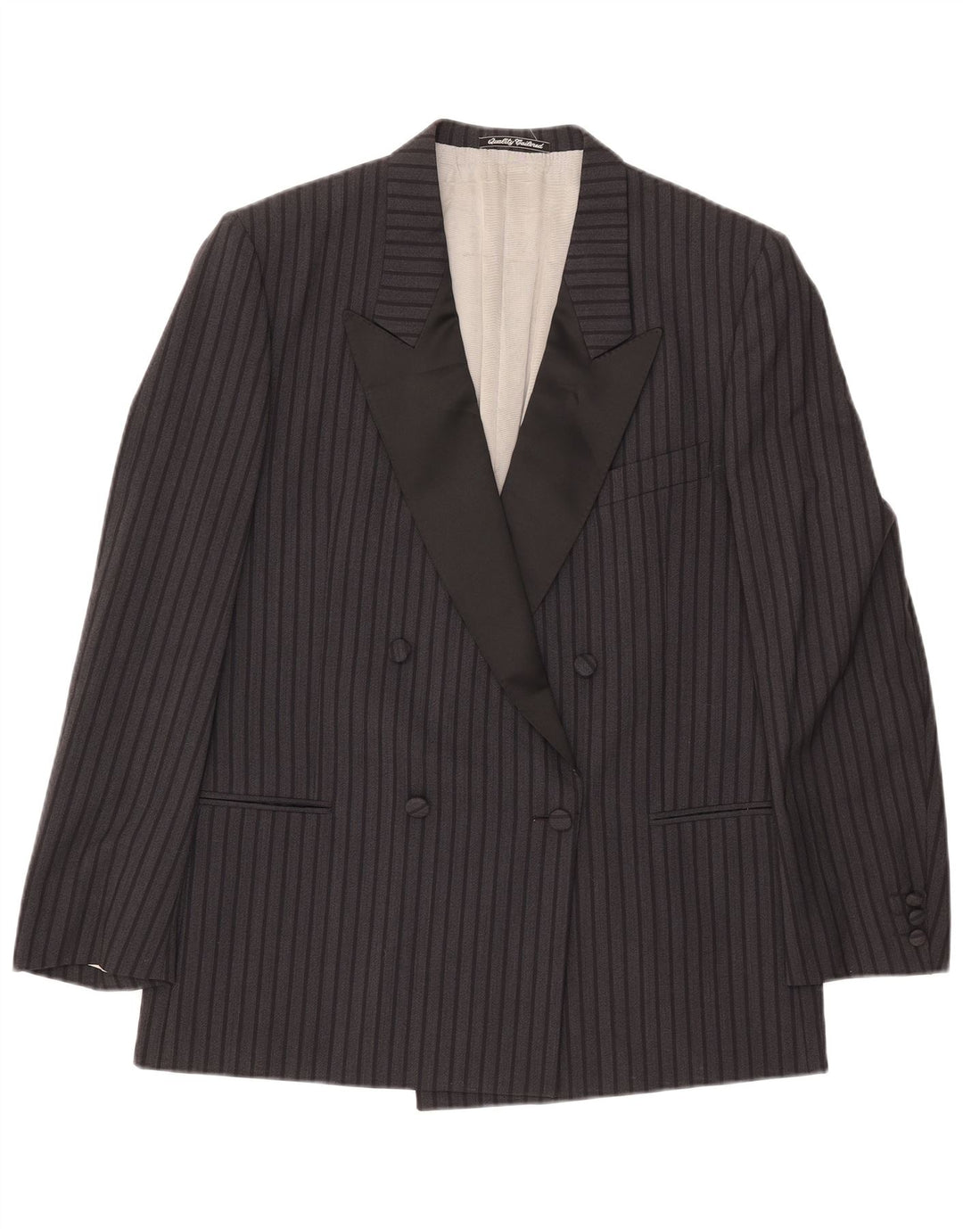 Fila Dame Dobbeltradet Blazer Jacket IT 52 2XL Sort Nålestribet Uld