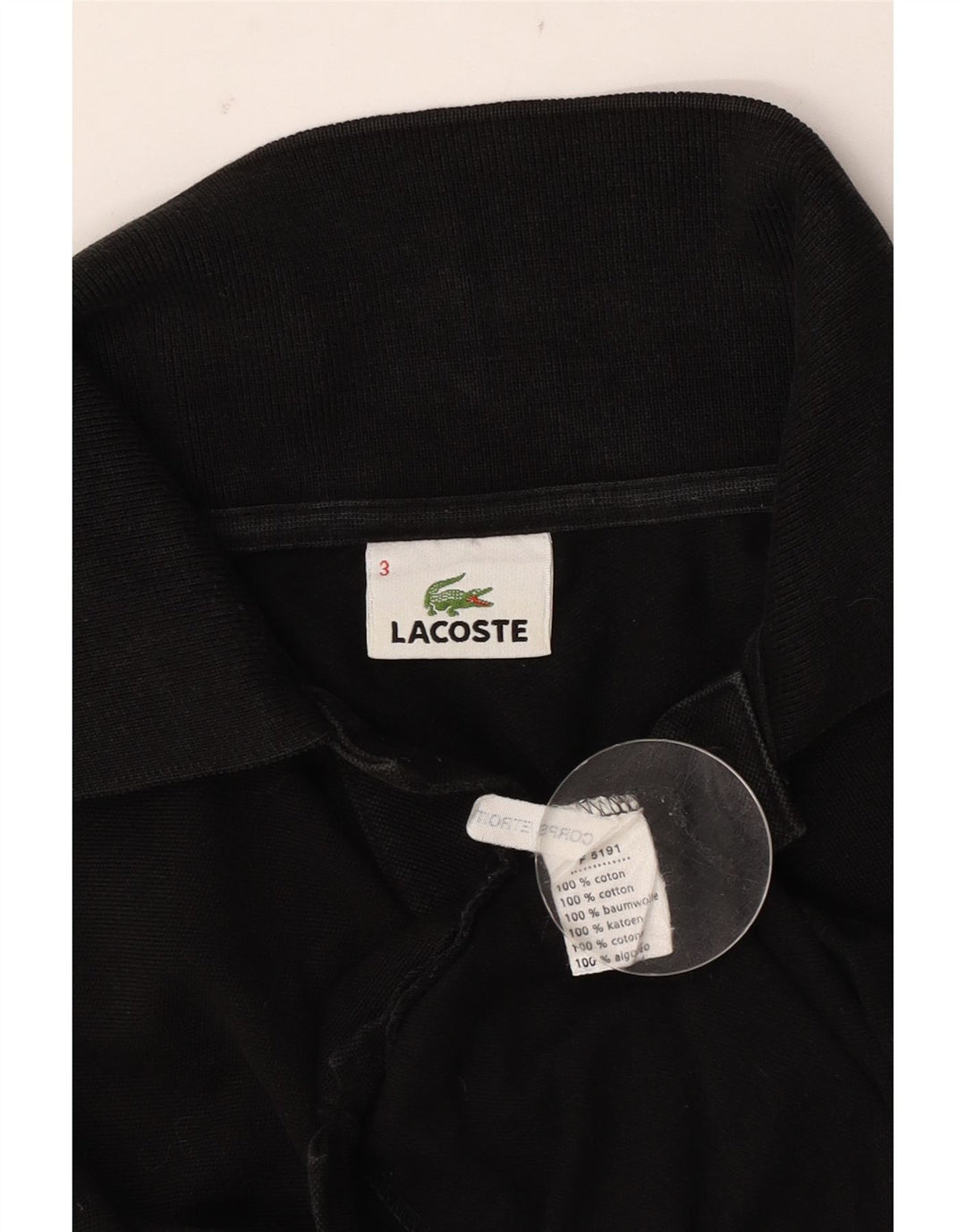 Lacoste herre poloskjorte str. 3 Lille sort bomuld