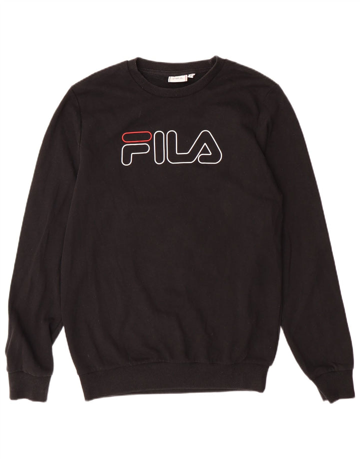 Fila Herre Grafisk Sweatshirt Jumper Lille sort bomuld