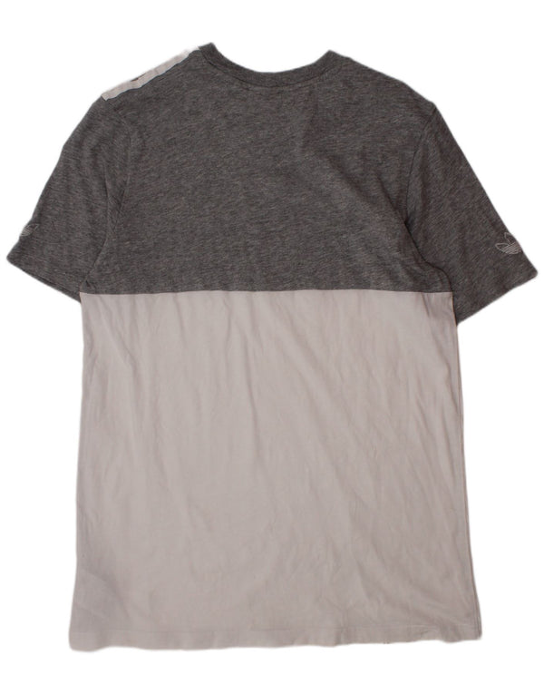 Adidas Boys T-Shirt Top 13-14 år Grå Colourblock Bomuld