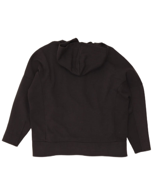 Adidas Dame Oversized Hættetrøje Sweater UK 16/18 Stor sort bomuld